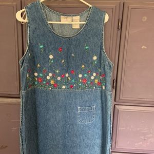 Denim flower dress sleeveless